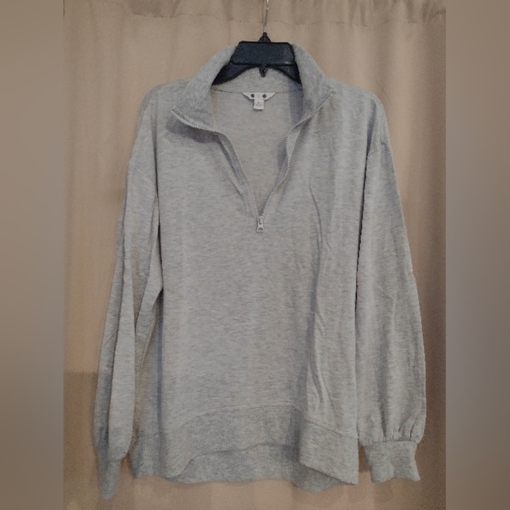 Three Dots Half-Zip Grey Pull Over - image 2